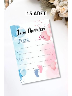 Metranya Cinsiyet Belirleme Partisi Isim Önerileri 15 Adet Kız Mı Erkek Mi Baby Shower Dilek Kartı Bebek Anı