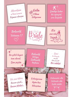 Metranya Bekarlığa Veda Partisi Motto Kartları 12 Adet Bride To Be Gelin Düğün Öncesi Eğlenceli Hatıra Kartı