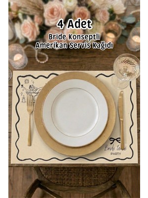 Metranya Bride Partisi Konseptli Amerikan Servis 4 Adet Bekarlığa Veda Partisi Amerikan Servisi Bride To Be Party Tabak Altlığı Gelin Takımı Yemek Tabağı Süsü Nedime Lüks Sunum Supla Team Bride Motto Peçetelik
