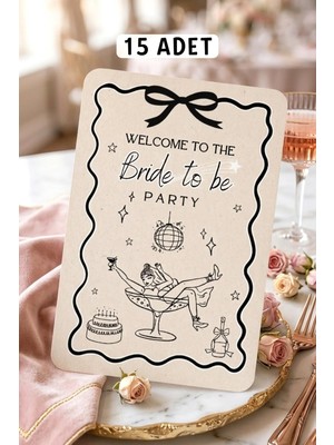 Metranya Bekarlığa Veda Partisi Masa Kartı 15 Adet Bride To Be Sunum Yemek Tabağı Süsü Gelin Nedime Motto