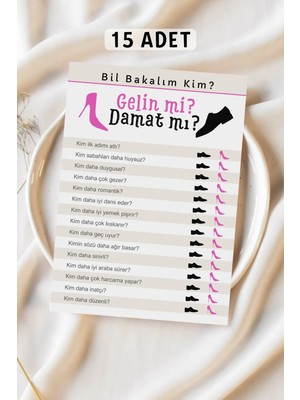 Metranya Gelin Mi? Damat Mı? 15 Adet Bride To Be Soru Kartları Düğün Nişan Bekarlığa Veda Partisi Oyun Kartı