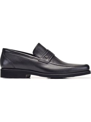Nevzat Onay 1528-152 Exlbal Hakiki Deri Bağcıklı Loafer Erkek Klasik Ayakkabı - Siyah