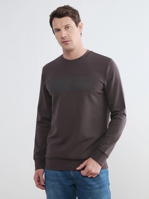 Lc Waikiki Yeni Sezon Bisiklet Yaka Baskılı Erkek Sweatshirt
