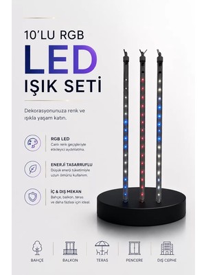 Teknoparkx Dekoratif Ortam Aydınlatması Rgb LED 10’lu Çubuk Seti