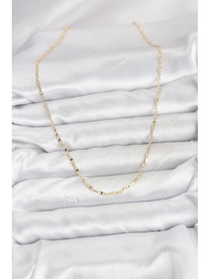 Fantastik Store cm 14K Gold Renk Pirinç Gemi Zinciri Model Kadın Kolye - Lisinya