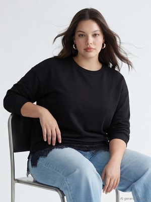 Lc Waikiki Yeni Sezon Soft Touch Püsküllü Kadın Sweatshirt Tunik
