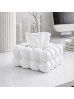 Lui Tasarım Peçetelik Beyaz Renk Seramik Pinterest Model Şık Zarif Dekoratif 18*11*8 cm