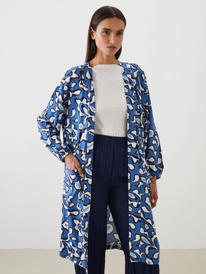 Lc Waikiki Yeni Sezon Şal Yaka Desenli Oversize Kadın Kimono