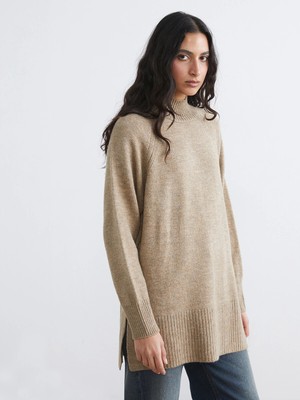Lc Waikiki Yeni Sezon Balıkçı Yaka Oversize Kadın Triko Tunik