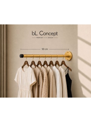 Bl Concept Mağaza Vitrin Askısı Özel Tasarım Askılık Giyim Odası Dekoratif Askılık Metal Duvar Askısı 50 cm