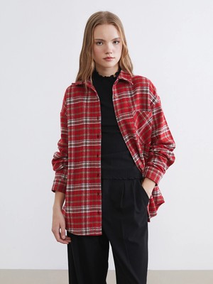 Lc Waikiki Yeni Sezon Ekose Oversize Kadın Oduncu Gömlek