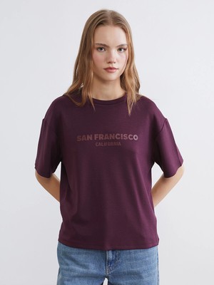 Lc Waikiki Yeni Sezon San Francisco Baskılı Soft Touch Kadın Tişört