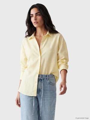 Lc Waikiki Yeni Sezon Çizgili Oversize Kadın Gömlek
