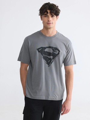Lc Waikiki Yeni Sezon Bisiklet Yaka Superman Baskılı Erkek Tişört
