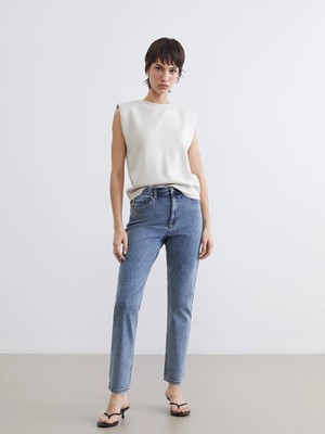 Lc Waikiki Yeni Sezon Beli Lastikli Slim Mom Kadın Jean Pantolon
