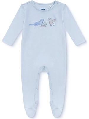 Mothercare Erkek Bebek Tulum Hayvan Baskılı Fermuarlı Bisiklet Yaka Uzun Kol Patikli