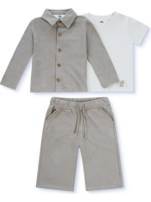 Mothercare Erkek Bebek Gömlek-Tişört-Pantolon Düğmeli Polo Yaka Uzun Kol Reçme