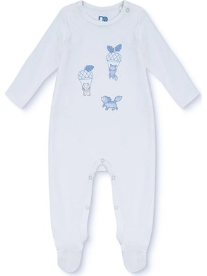 Mothercare Erkek Bebek Tulum Hayvan Baskılı Fermuarlı Bisiklet Yaka Uzun Kol Patikli