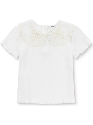 Mothercare Kız Bebek Bluz Dantel Yaka Kısa Kol