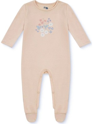 Mothercare Kız Bebek Tulum Çiçek Baskılı Fermuarlı Bisiklet Yaka Uzun Kol Patikli