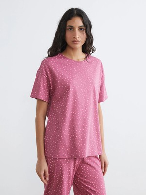 Lc Waikiki Yeni Sezon Bisiklet Yaka Yıldız Desenli Kadın Pijama Takım