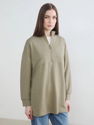 Lc Waikiki Yeni Sezon Dik Yaka Soft Touch Kadın Sweatshirt Tunik