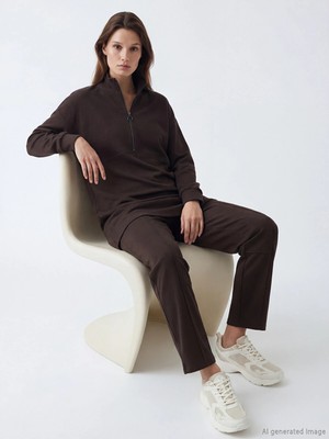 Lc Waikiki Yeni Sezon Dik Yaka Soft Touch Kadın Sweatshirt Tunik