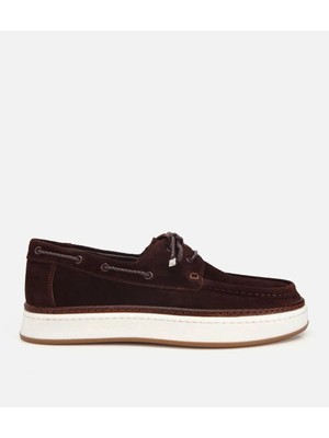 Hotiç 02AYH319380A480 ERKEK Süet Deri Kahverengi Bağcık Detaylı Günlük Loafer