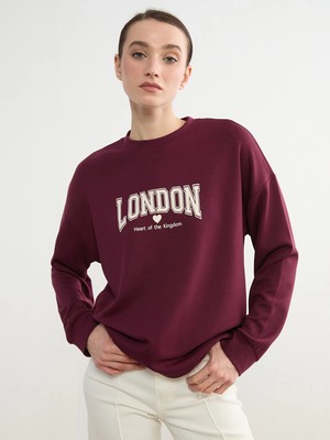 Lc Waikiki Yeni Sezon London Baskılı Soft Touch Kadın Sweatshirt Tunik