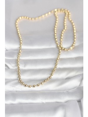 Fantastik Store cm 14K Gold Renk Top Zincirli Model 60 cm Kadın Kolye - Lisinya