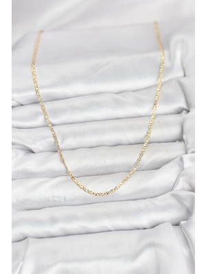 Fantastik Store cm 14K Gold Renk Pirinç Lazer Model 60 cm Kadın Kolye - Lisinya
