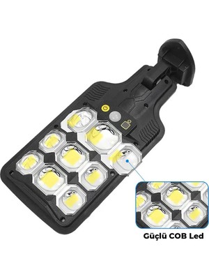 kzy mobilyal PowerMaster HS-8037B Solar 9 COB Ledli Hareket Sensörlü Sokak Lambası