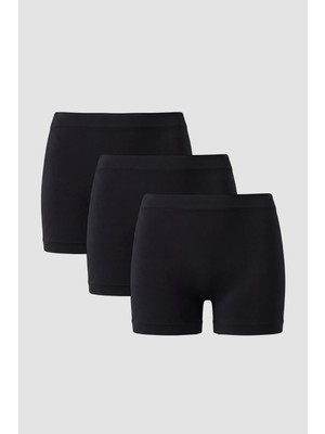 Belirtilmemiş Kadın Dikişsiz Seamless Boxer 3'lü Paket Siyah