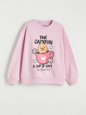 Lc Waikiki Yeni Sezon Capyfun Baskılı Kız Çocuk Kalın Sweatshirt