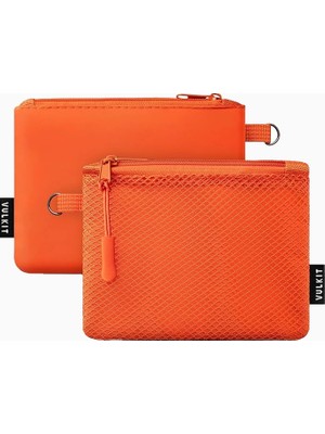 Vulkit Çift Fermuarlı 2'li Mini Seyahat Çantası Unisex Cüzdan