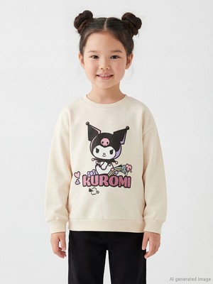 Lc Waikiki Yeni Sezon Kuromi Baskılı Kız Çocuk Kalın Sweatshirt