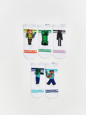 Lc Waikiki Yeni Sezon Minecraft Baskılı Erkek Çocuk Patik Çorap 5'li