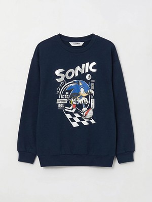 Lc Waikiki Yeni Sezon Sonic Baskılı Erkek Çocuk Kalın Sweatshirt