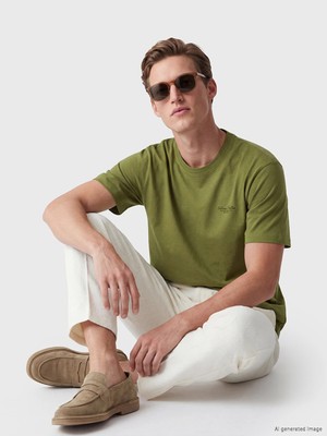 Lc Waikiki Yeni Sezon Loose Fit Bisiklet Yaka Baskılı Erkek Tişört
