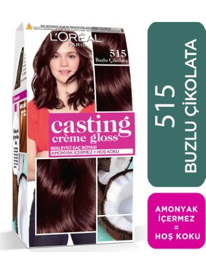 L'Oréal Paris Casting Crème Gloss 515 Buzlu Çikolata Amonyaklı Krem Saç Boyası Besleyici Etki