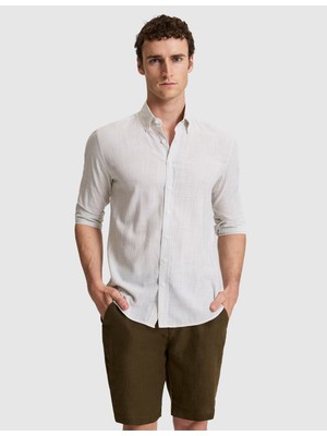 Pierre Cardin Erkek Haki Regular Fit Uzun Kollu Gömlek 50320886-VR027