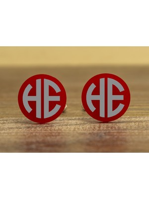 Hediye Shop 2 Harf Monogram Yazılı Gümüş Kaplama ve Pleksi Kol Düğmesi