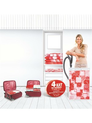 Tekreyonda Magic Saver Bag XXL 80X100 cm Vakumlu Hurç Poşet Hava Sızdırmaz Depolama Çantası