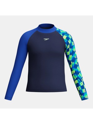 Speedo Print Rash Guard Çocuk Uzun Kollu Yüzme Kıyafeti