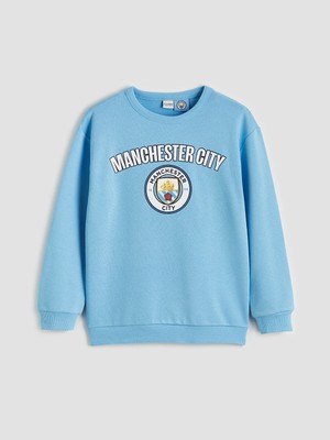 Lc Waikiki Yeni Sezon Bisiklet Yaka Manchester City Baskılı Erkek Çocuk Sweatshirt