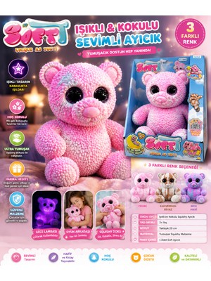 Soft Işıklı ve Kokulu Sevimli Ayıcık Squishy Oyuncak – Yumuşak Dokulu Gece Lambalı Ayıcık