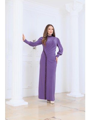 Modaviki Eleni Abiye Elbise Lavanta ELB88
