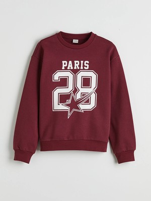 Lc Waikiki Yeni Sezon Paris Baskılı Kız Çocuk Kalın Sweatshirt