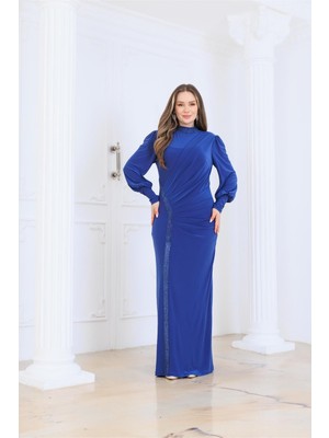 Modaviki Eleni Abiye Elbise Indigo ELB88