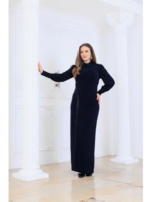 Modaviki Eleni Abiye Elbise Lacivert ELB88
